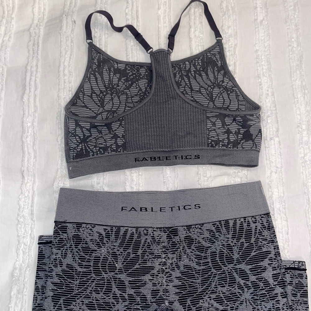 Matching athletic sports bra and leggings